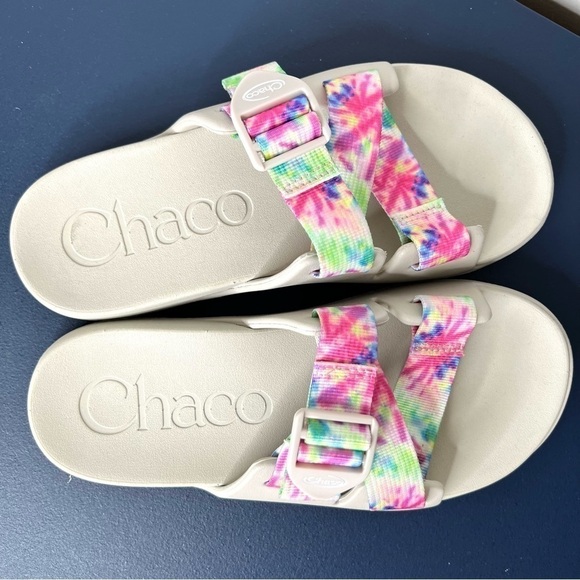Chaco Chillos Hash Slide Sandal Light Tie Dye Women’s Size 6 - Picture 14 of 17